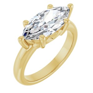 18K Yellow Gold 15x7 mm Marquise Ring Mounting