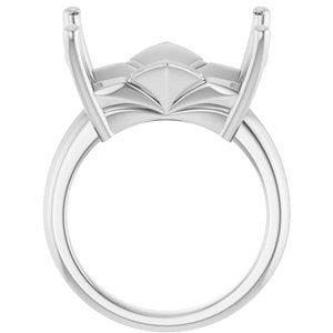 14K X1 White Gold 18x13 mm Emerald Ring Mounting – image 4