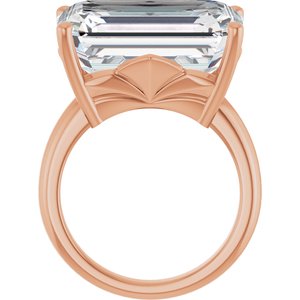 14K Rose Gold 18x13 mm Emerald Ring Mounting – image 3