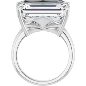 18K X1 White Gold 18x13 mm Emerald Ring Mounting – image 3