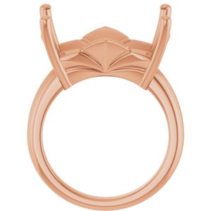 14K Rose Gold 18x13 mm Emerald Ring Mounting – image 4