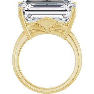 18K Yellow Gold 18x13 mm Emerald Ring Mounting – image 3