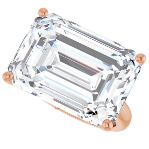 14K Rose Gold 18x13 mm Emerald Ring Mounting – image 8
