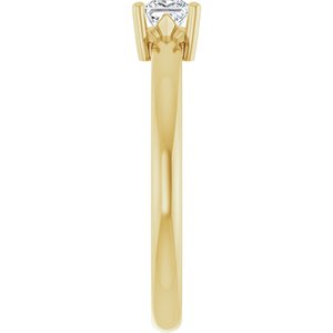 18K Yellow Gold 3.5x3.5 mm Square Ring Mounting – image 7
