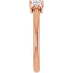 18K Rose Gold 3.5x3.5 mm Square Ring Mounting – image 7