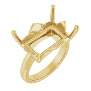 18K Yellow Gold 18x13 mm Emerald Ring Mounting – image 2