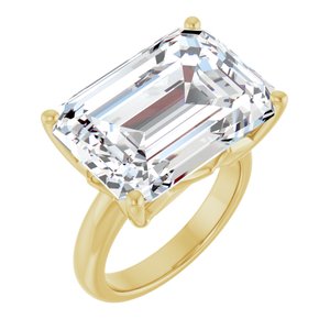 18K Yellow Gold 18x13 mm Emerald Ring Mounting