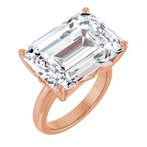 14K Rose Gold 18x13 mm Emerald Ring Mounting
