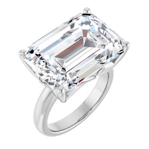 18K X1 White Gold 18x13 mm Emerald Ring Mounting