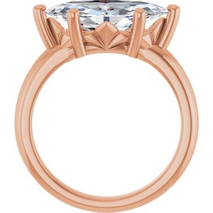 14K Rose Gold 15x7 mm Marquise Ring Mounting – image 3