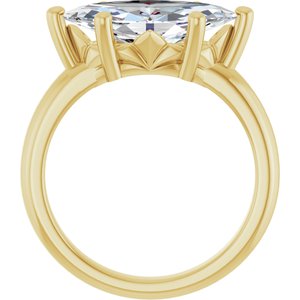 18K Yellow Gold 15x7 mm Marquise Ring Mounting – image 3