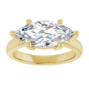10K Yellow Gold 15x7 mm Marquise Ring Mounting – image 5