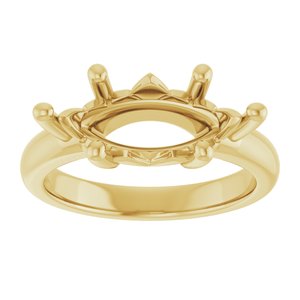 18K Yellow Gold 15x7 mm Marquise Ring Mounting – image 6