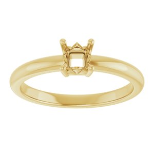 14K Yellow Gold 3.5x3.5 mm Square Ring Mounting – image 6