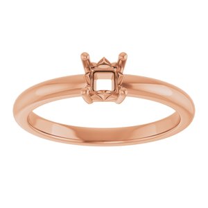 14K Rose Gold 3.5x3.5 mm Square Ring Mounting – image 6