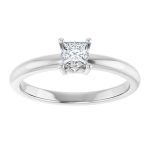18K White Gold 3.5x3.5 mm Square Ring Mounting – image 5