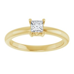 10K Yellow Gold 3.5x3.5 mm Square Ring Mounting – image 5