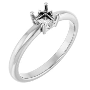 18K X1 White Gold 3.5x3.5 mm Square Ring Mounting – image 2