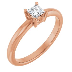 18K Rose Gold 3.5x3.5 mm Square Ring Mounting