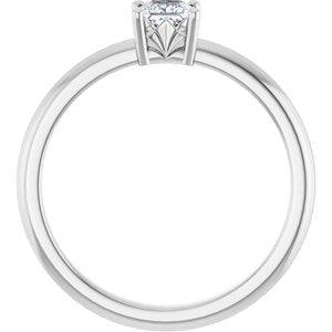 18K X1 White Gold 3.5x3.5 mm Square Ring Mounting – image 3