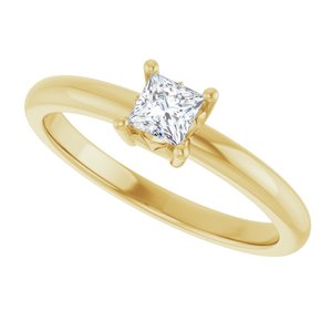 14K Yellow Gold 3.5x3.5 mm Square Ring Mounting – image 8