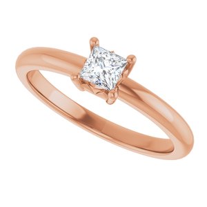 18K Rose Gold 3.5x3.5 mm Square Ring Mounting – image 8