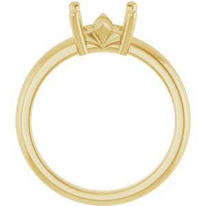 18K Yellow Gold 6.5x6.5 mm Square Ring Mounting – image 4