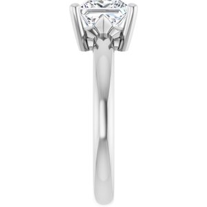 18K White Gold 6.5x6.5 mm Square Ring Mounting – image 7