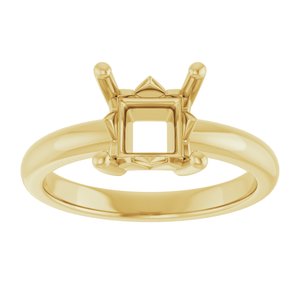 10K Yellow Gold 6.5x6.5 mm Square Ring Mounting – image 6