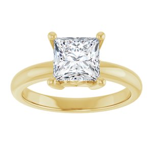18K Yellow Gold 6.5x6.5 mm Square Ring Mounting – image 5
