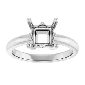 Continuum Sterling Silver 6.5x6.5 mm Square Ring Mounting – image 6