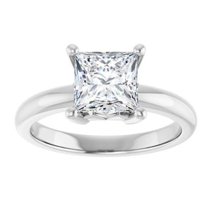 18K White Gold 6.5x6.5 mm Square Ring Mounting – image 5