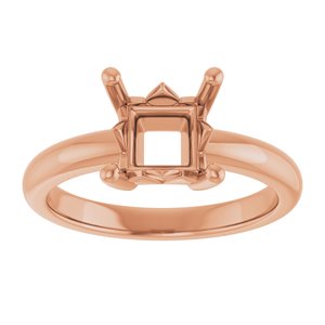 14K Rose Gold 6.5x6.5 mm Square Ring Mounting – image 6