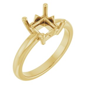 10K Yellow Gold 6.5x6.5 mm Square Ring Mounting – image 2