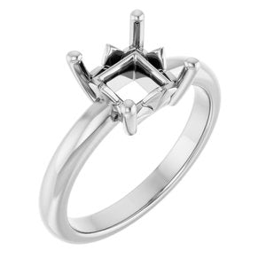 18K X1 White Gold 6.5x6.5 mm Square Ring Mounting – image 2