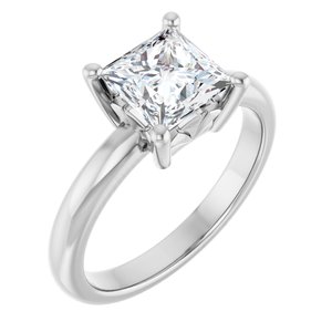 Sterling Silver 6.5x6.5 mm Square Ring Mounting