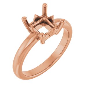14K Rose Gold 6.5x6.5 mm Square Ring Mounting – image 2