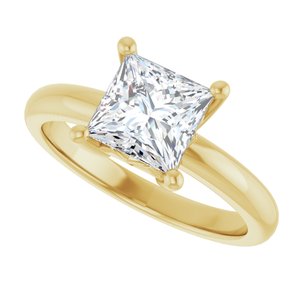 18K Yellow Gold 6.5x6.5 mm Square Ring Mounting – image 8