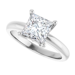 14K White Gold 6.5x6.5 mm Square Ring Mounting – image 8