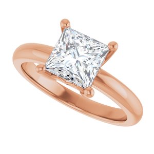 14K Rose Gold 6.5x6.5 mm Square Ring Mounting – image 8