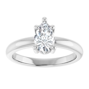 18K Palladium White Gold 8x5 mm Pear Ring Mounting – image 5