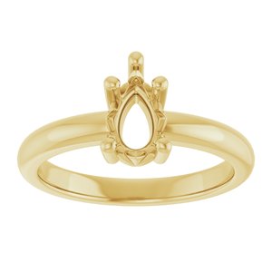 18K Yellow Gold 8x5 mm Pear Ring Mounting – image 6