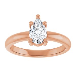 18K Rose Gold 8x5 mm Pear Ring Mounting – image 5
