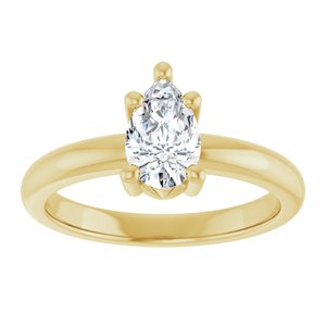14K Yellow Gold 8x5 mm Pear Ring Mounting – image 5