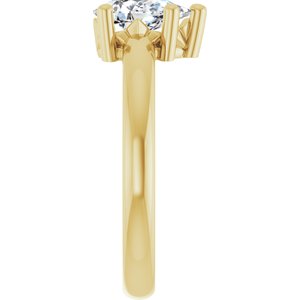 18K Yellow Gold 8x5 mm Pear Ring Mounting – image 7
