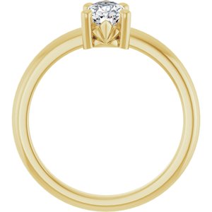 18K Yellow Gold 8x5 mm Pear Ring Mounting – image 3