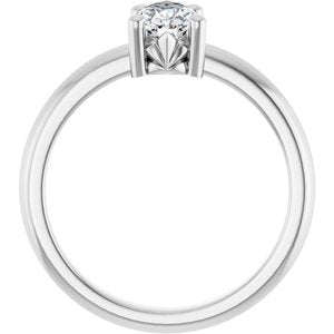 18K X1 White Gold 8x5 mm Pear Ring Mounting – image 3