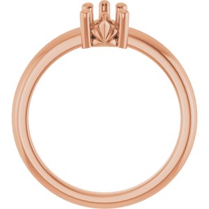 10K Rose Gold 8x5 mm Pear Ring Mounting – image 4