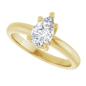 14K Yellow Gold 8x5 mm Pear Ring Mounting – image 8