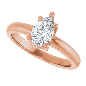 18K Rose Gold 8x5 mm Pear Ring Mounting – image 8